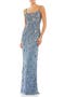 Floral Embellished Scoop Neck Evening Gown