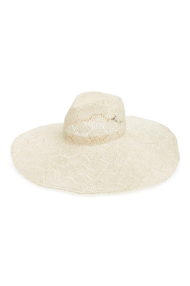 Wide Brim Straw Hat, Main, color, NATURAL