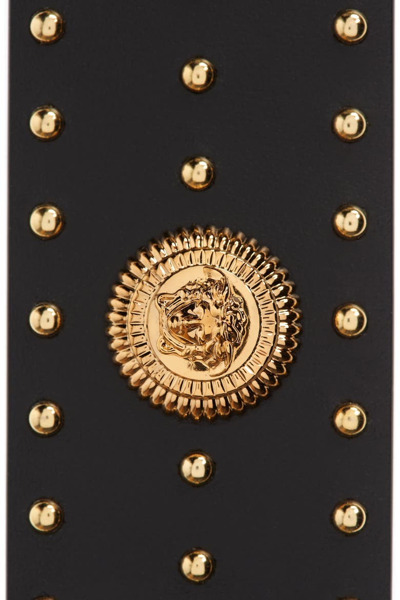 Studded Biggie Coin Belt, Alternate, color, BLACK-VERSACE GOLD