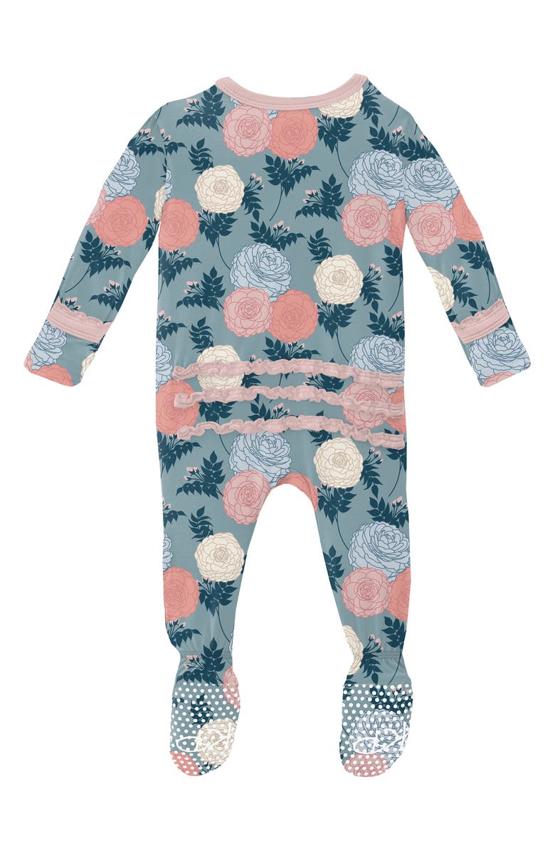 KicKee Pants Floral Print Fitted One-Piece Pajamas, Alternate, color, 