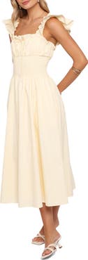 Petal & Pup Bronte Ruffle Strap Midi Dress
