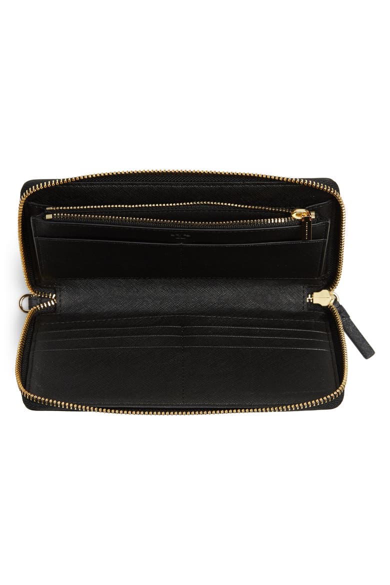 Robinson Zip Leather Continental Wallet, Alternate, color, BLACK