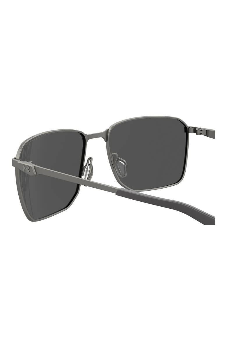 58mm Rectangular Sunglasses, Alternate, color, DARK RUTHENIUM