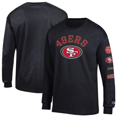 Men's Champion  Black San Francisco 49ers Seal Long Sleeve T-Shirt