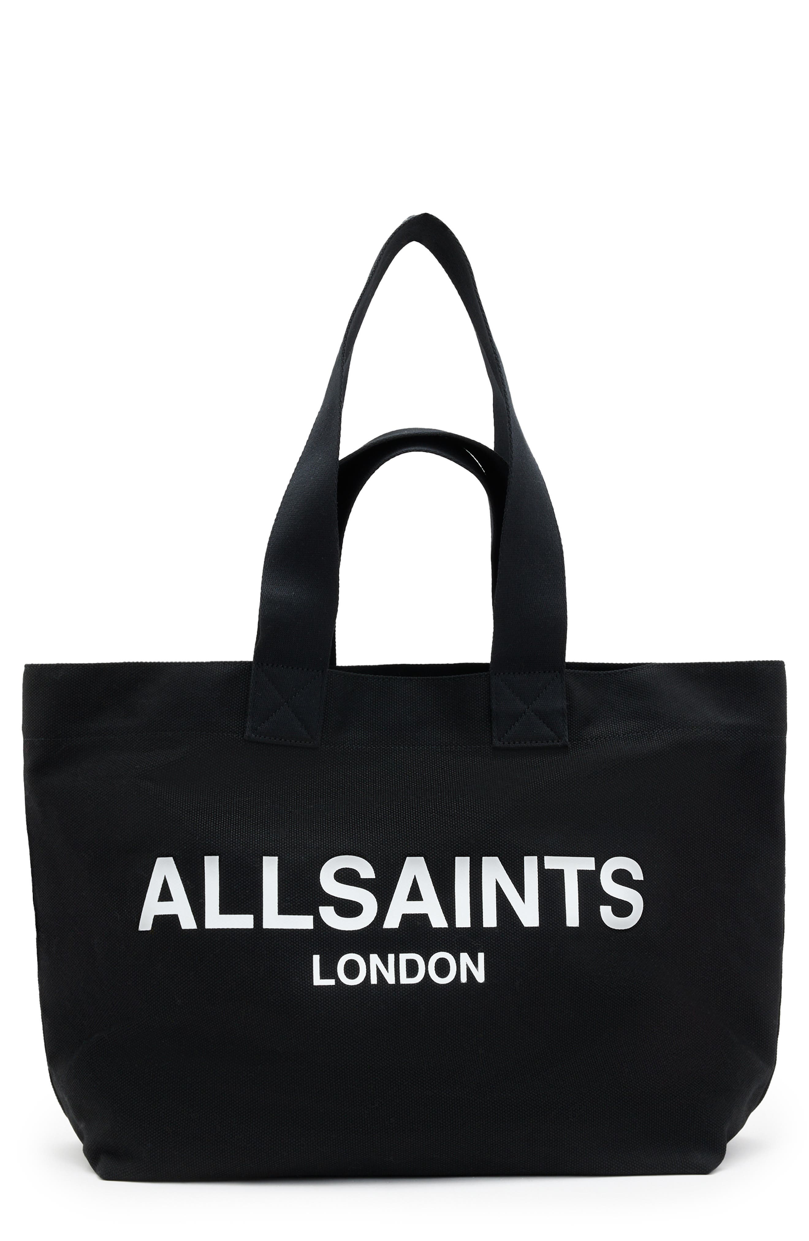 AllSaints Ali Canvas Tote, Main, color, 