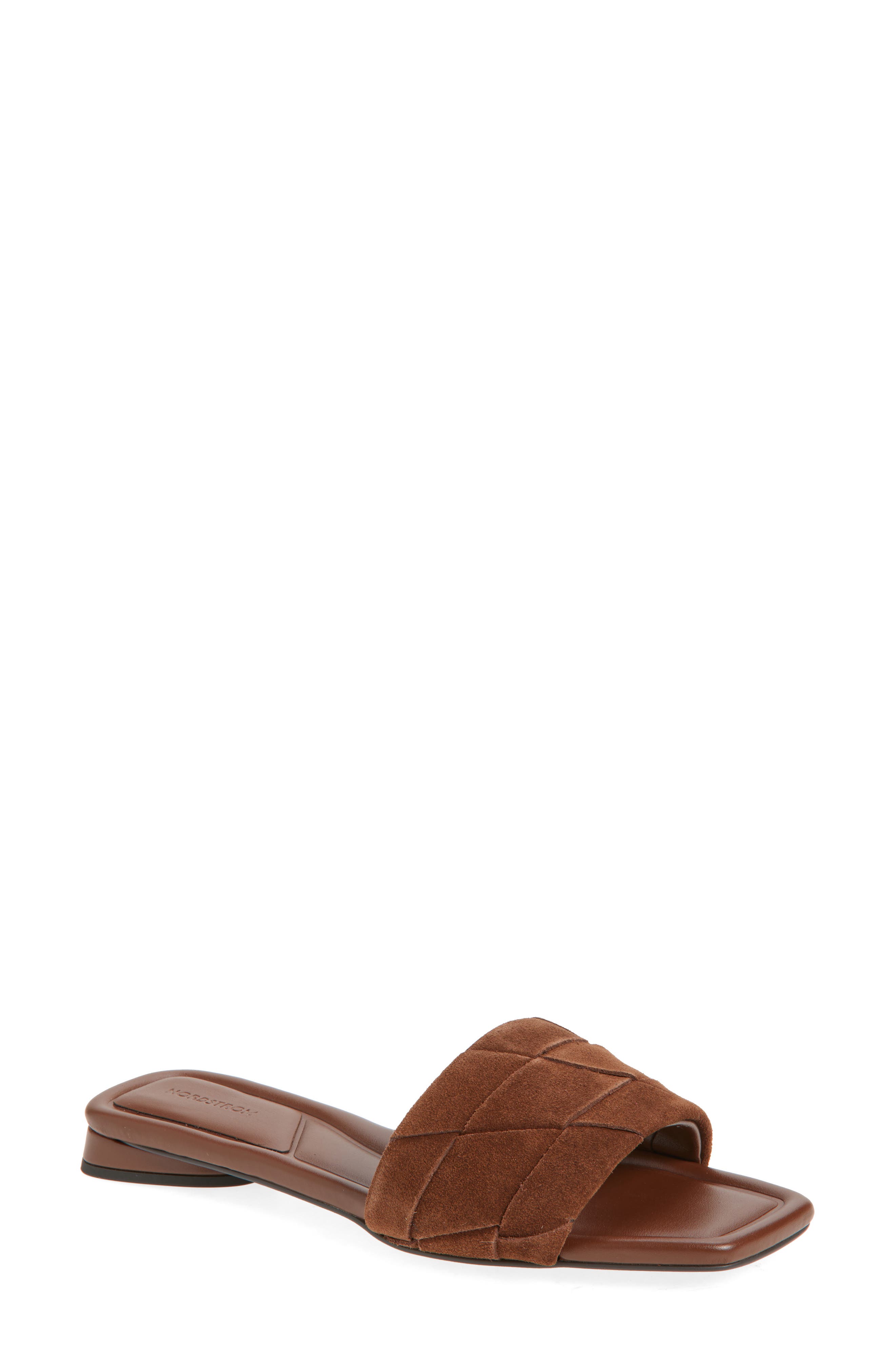 Nordstrom Brynn Slide Sandal, Main, color, Brown Brick