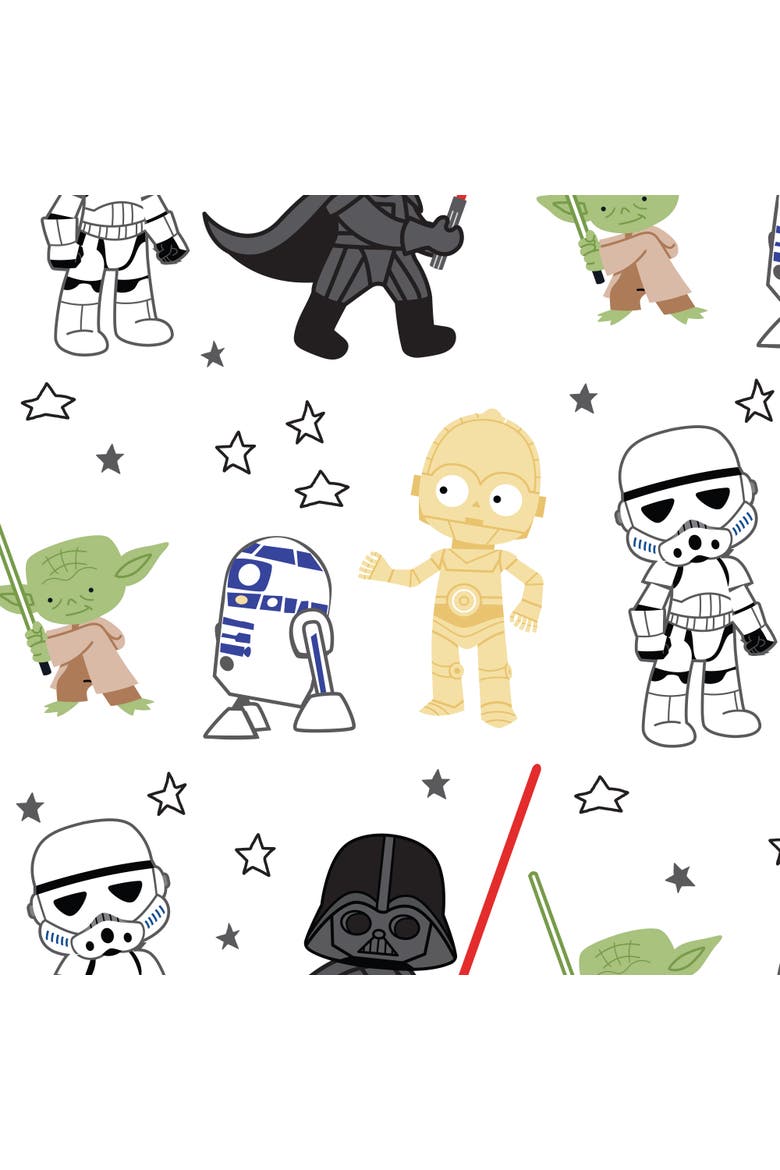 Star Wars Classic Fitted Crib/Toddler Sheet - Yoda/Darth Vader, Alternate, color, White