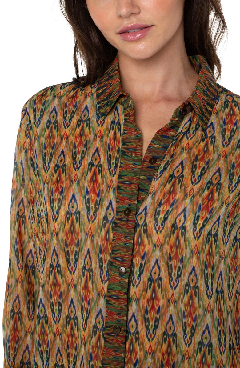 Liverpool Los Angeles Ikat Print Shirt, Alternate, color,