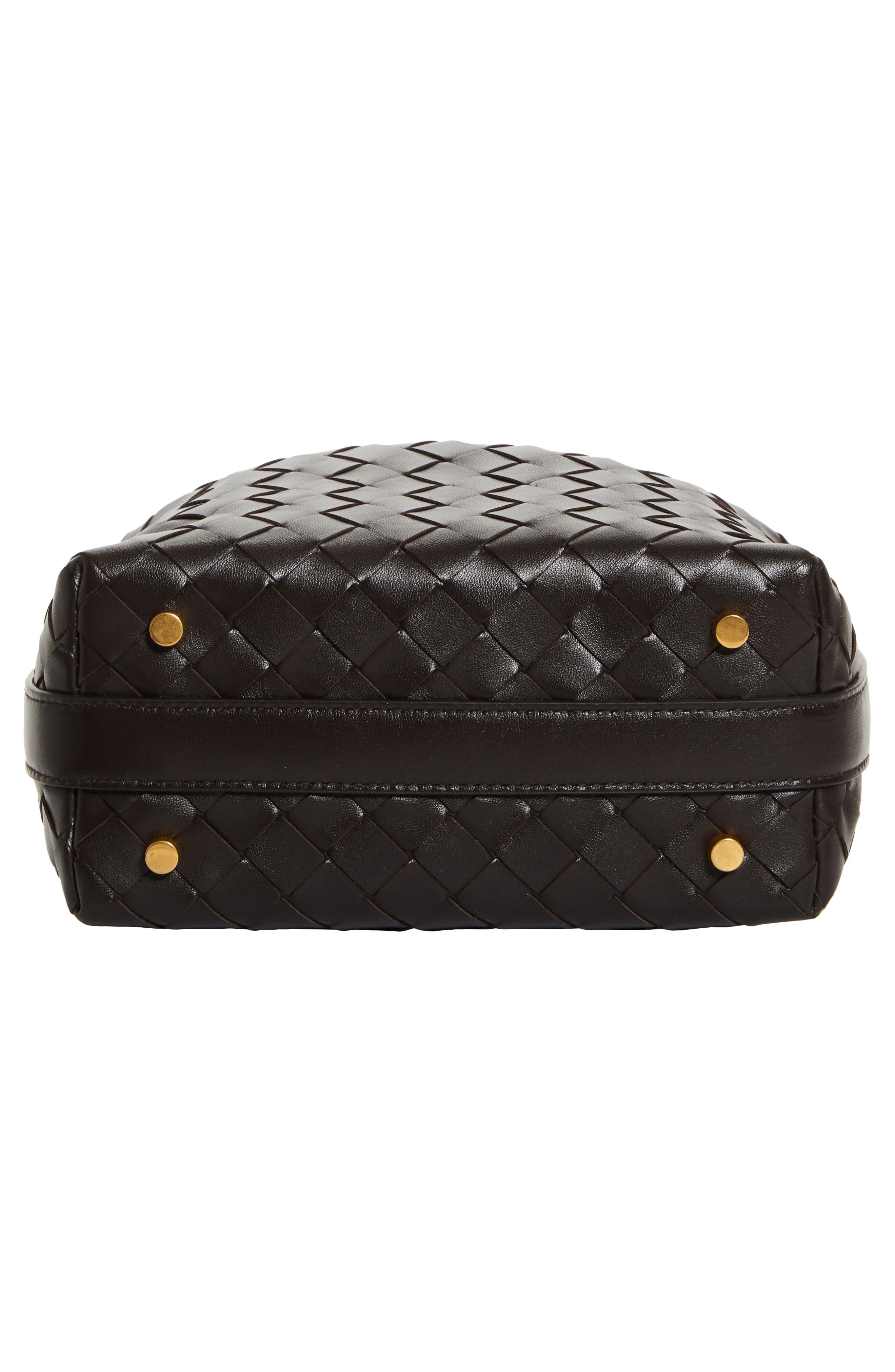 Mini Wallace Intrecciato Leather Shoulder Bag, Alternate, color, FONDANT/ GOLD