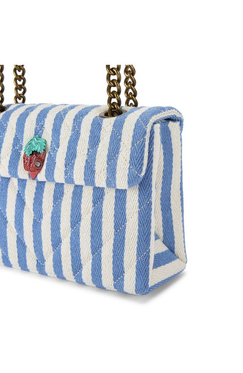 Kurt Geiger London Kensington Stripe Shoulder Bag In Open Blue