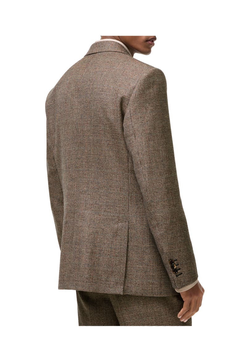 Check Wool Linen Blend Sloane Tailored Jacket, Alternate, color, Soap beige/brown