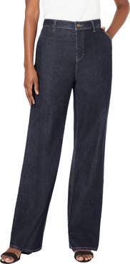 Jessica London True Fit Stretch Denim Wide Leg Jean