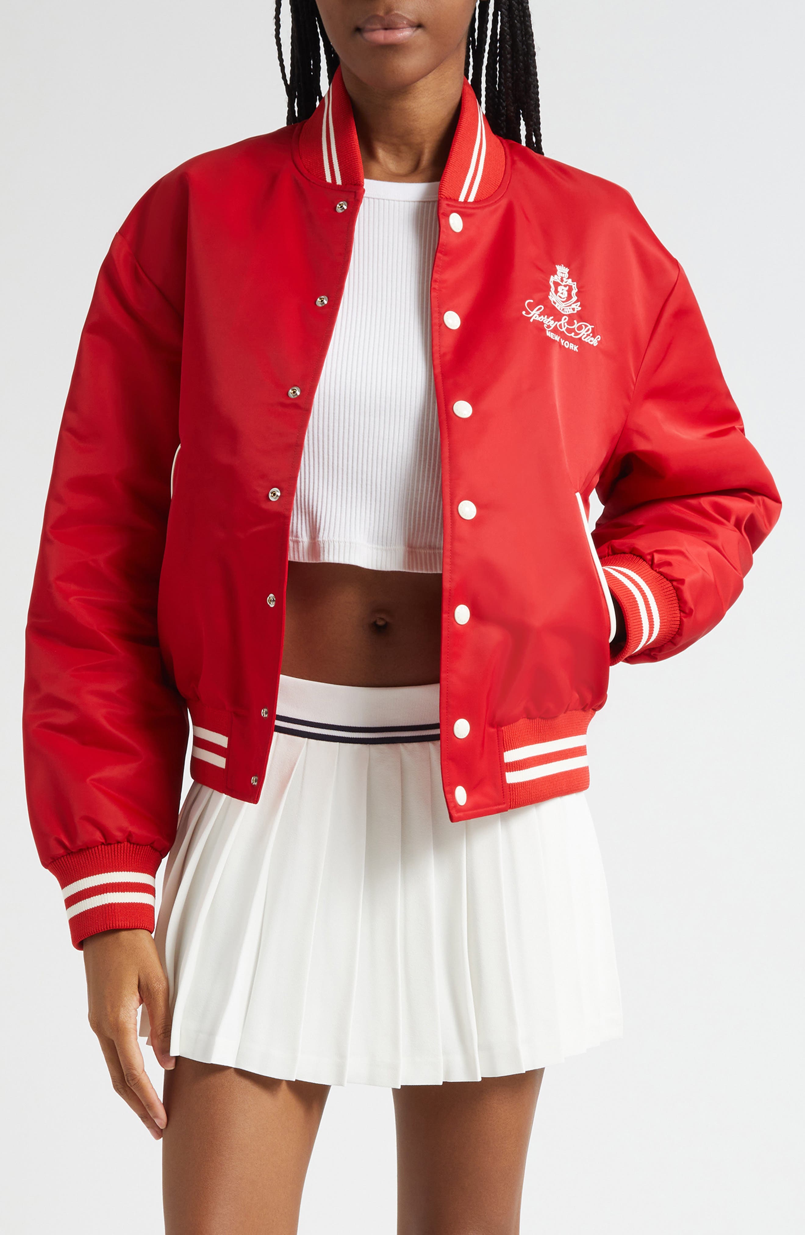 Sporty & Rich Vendome Nylon Varsity Jacket
