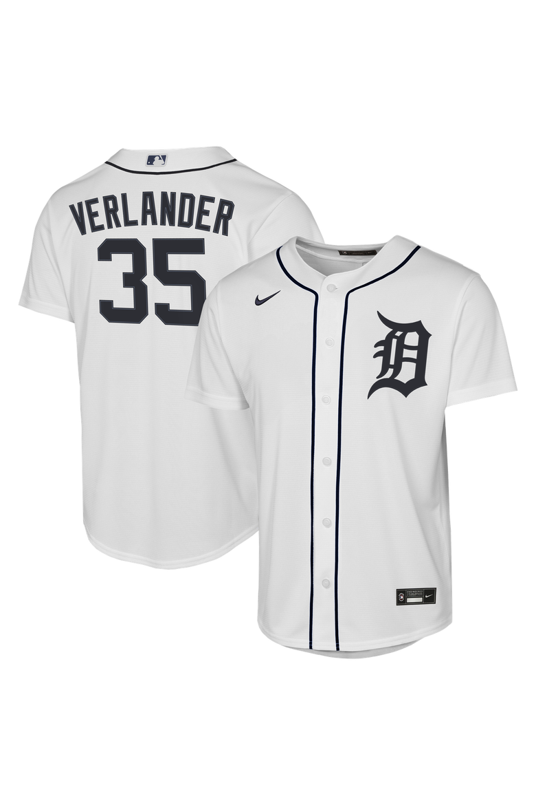 Youth Nike Justin Verlander White Detroit Tigers Home Replica Jersey, Main, color, White