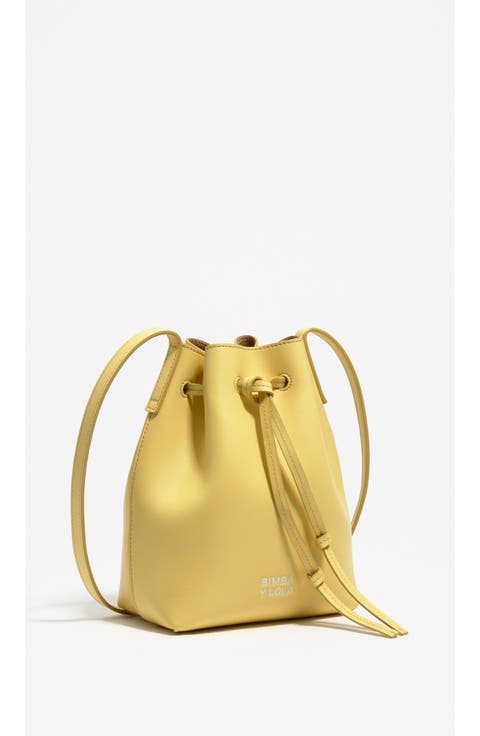 Leather Bucket Crossbody Bag