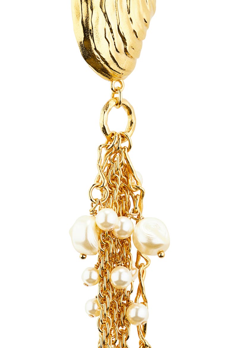 Sea Treasure Drop Earrings, Alternate, color, VINTAGE GOLD