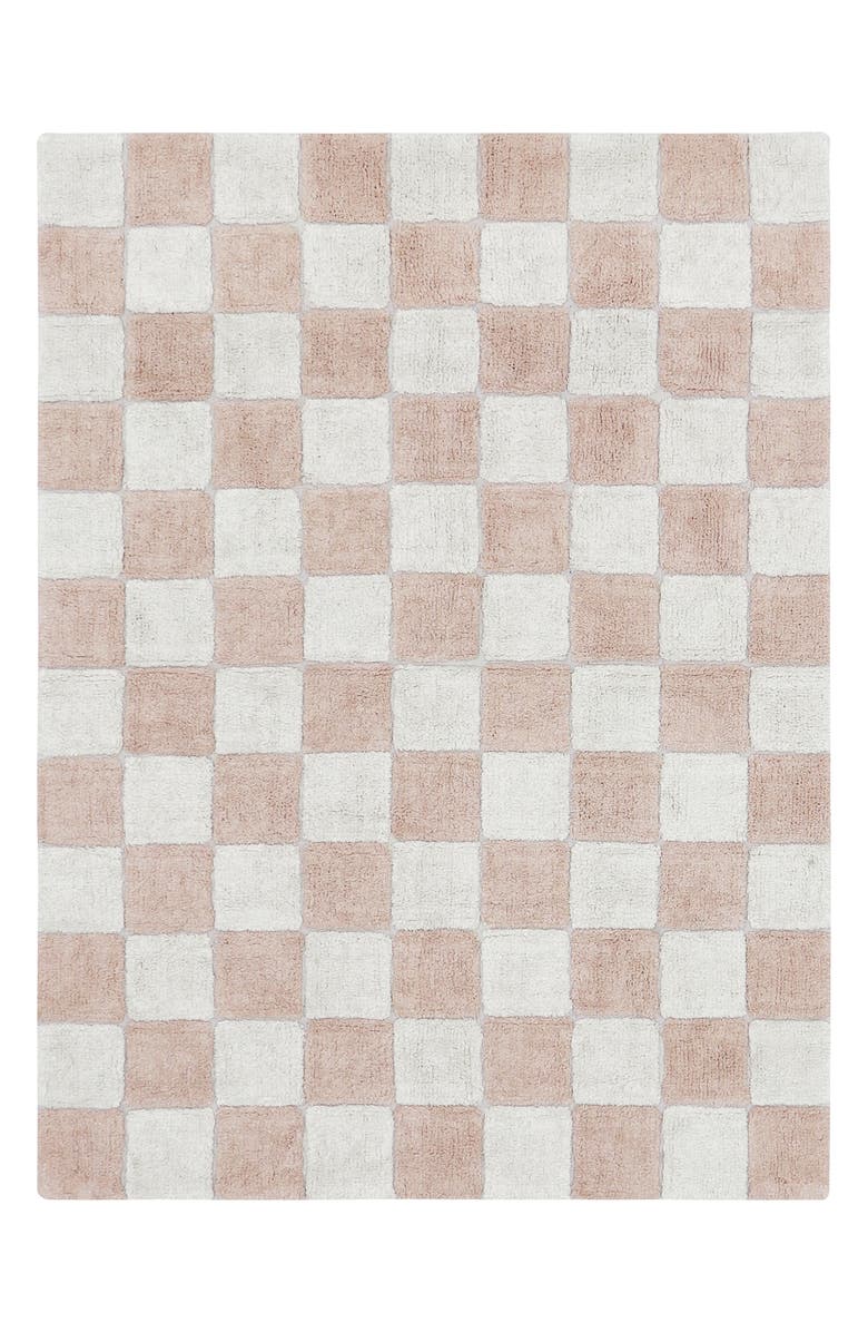 Lorena Canals Tiles Washable Cotton Blend Rug, Main, color, Rose