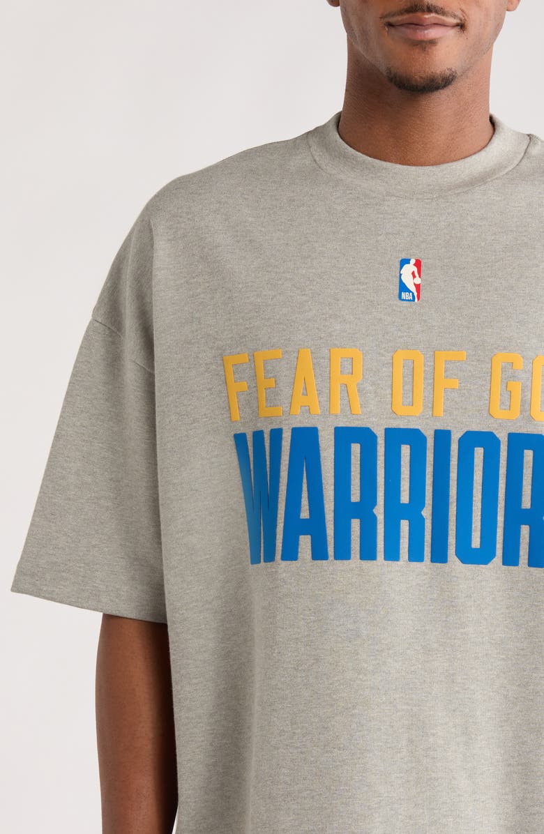 Fear of God Essentials x NBA '90s Fit Warriors Graphic T-Shirt, Alternate, color, Concrete Heather