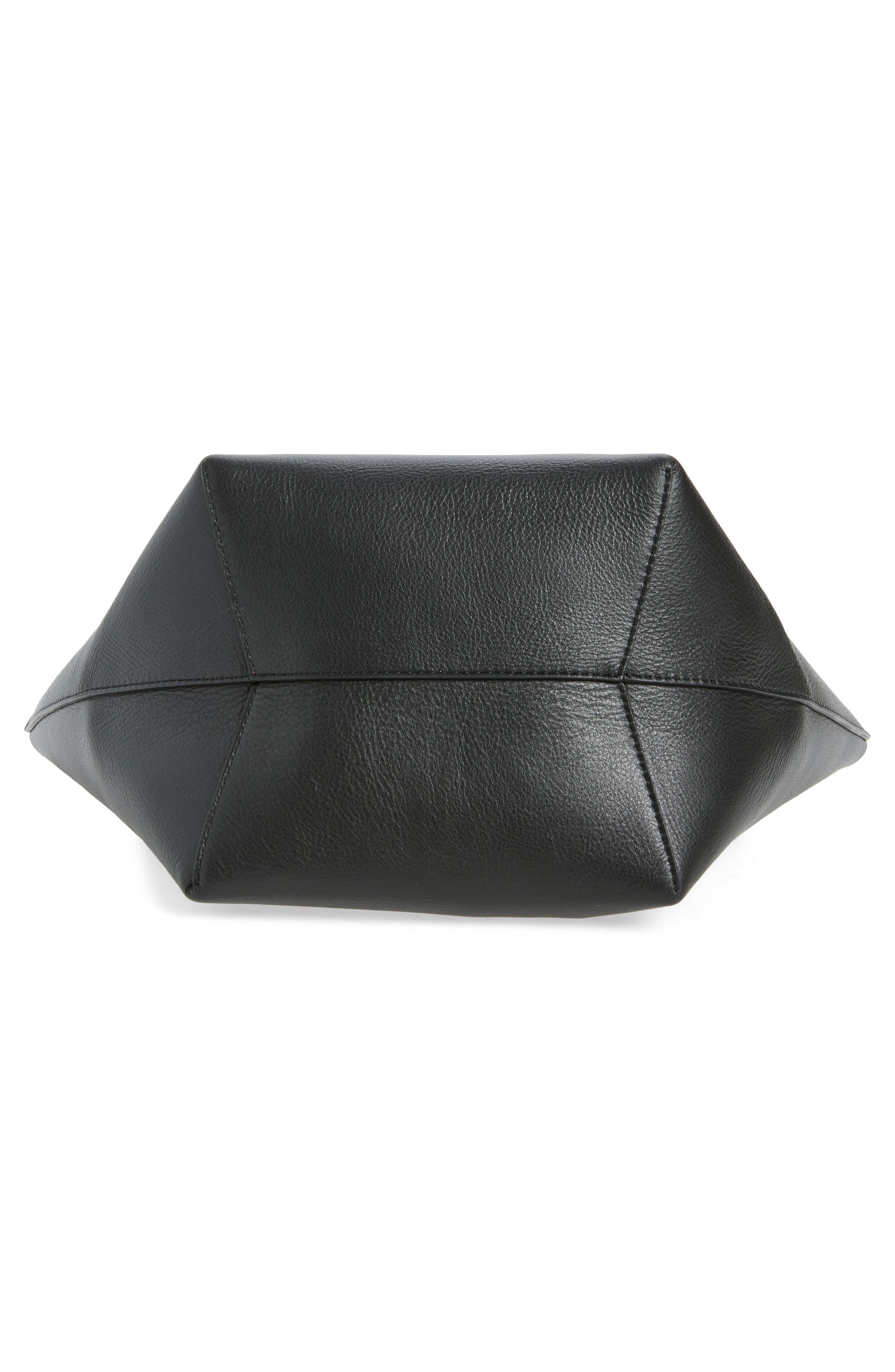 Small Everyday Soft Leather Tote, Alternate, color, BLACK/ FLAMMA