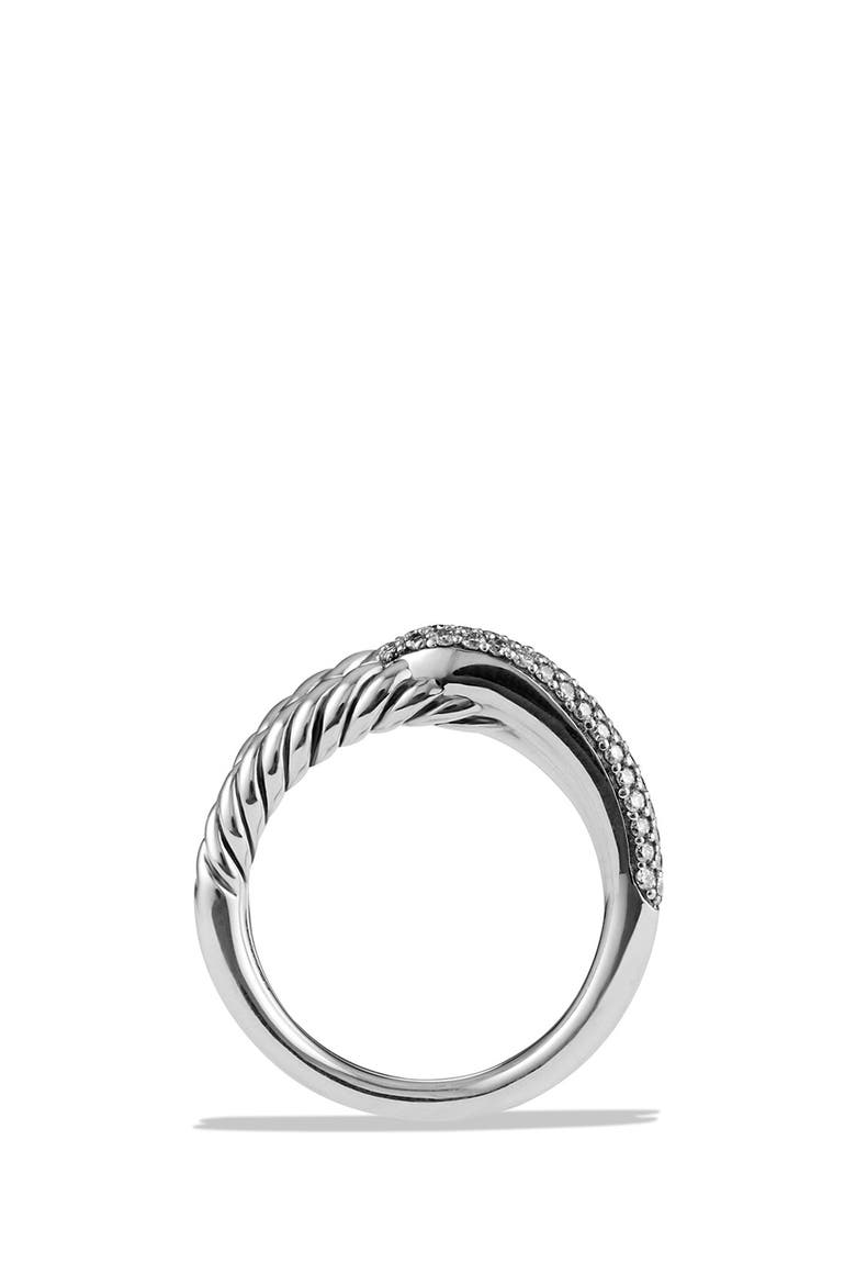 'Labyrinth' Single Loop Ring with Diamonds, Alternate, color, DIAMOND