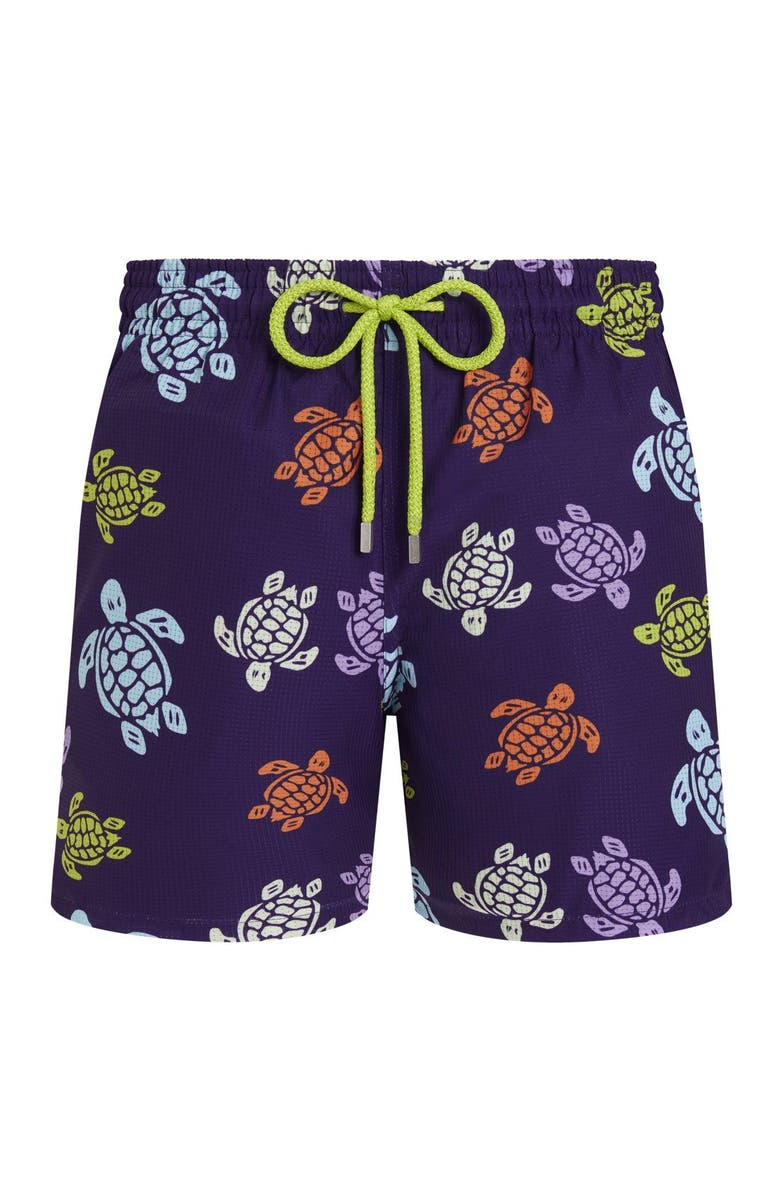 Vilebrequin Micro-perforated Ultra-light and packable Swim Trunks, Alternate, color, Midnight Violet