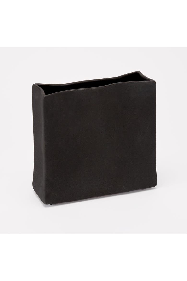Rue Wide Vase, Alternate, color, Raw Noir
