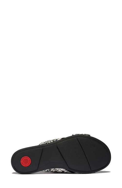 Fitflop Gracie Woven Slide Sandal In Black/ivory Mix