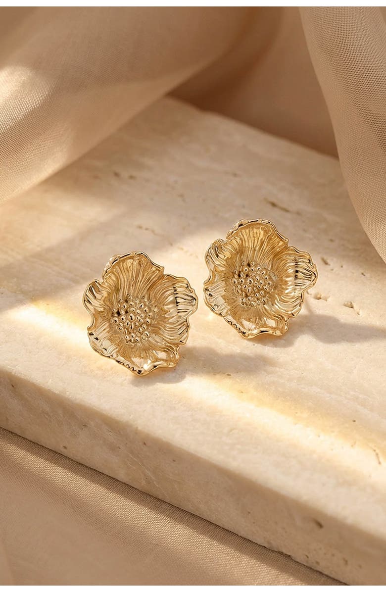 Astor & Orion Poppy Studs Gold, Alternate, color, Gold