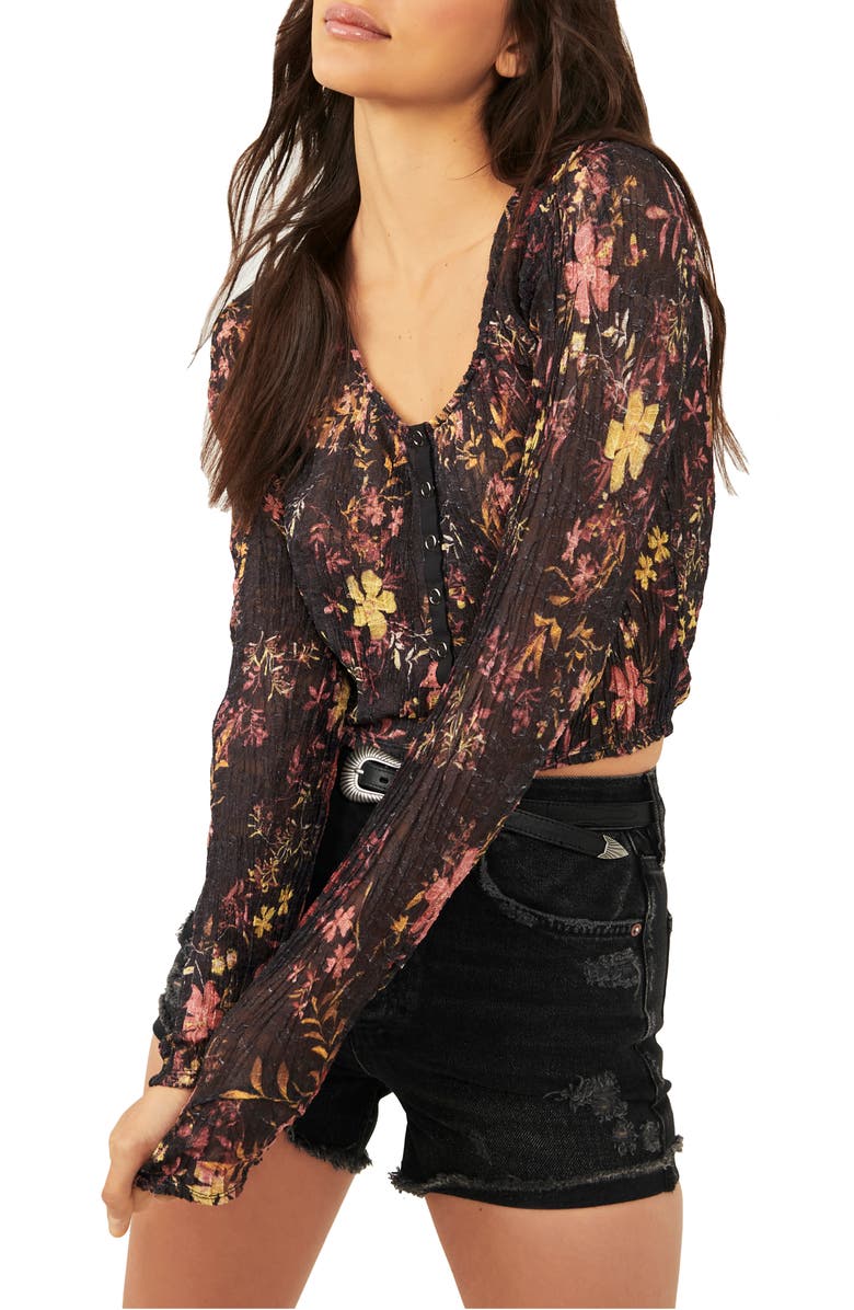 Free People Angelina Floral Print Long Sleeve Top, Main, color,