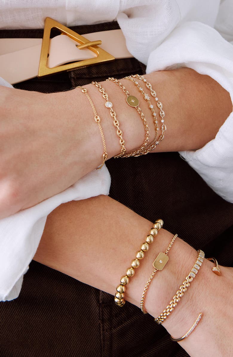 Zoë Chicco 14K Gold 5-Station Puffed Mariner Link Bracelet, Alternate, color, 14K Yellow Gold