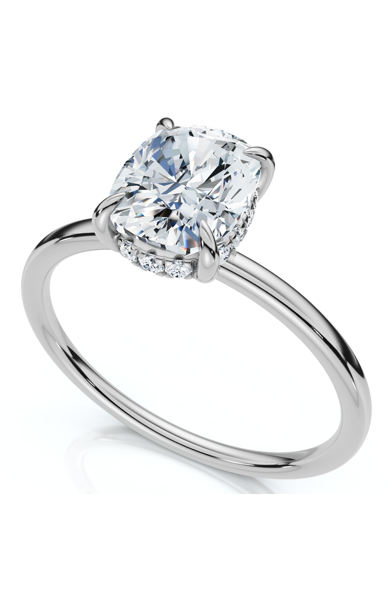 Bliss Diamond Certified 2Ct Cushion Hidden Halo Diamond Engagement Ring 14k Gold Lab Grown, Alternate, color, 14K White Gold