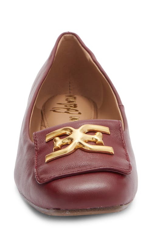 Sam Edelman Emina Square Toe Flat In Burgundy