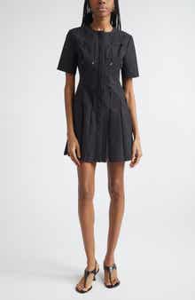 Technical Tailored Origami Wool Blend Dress