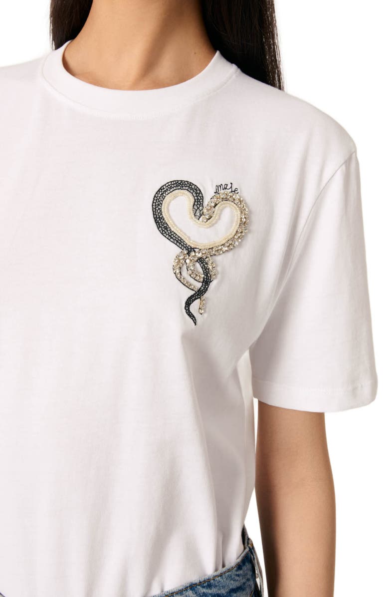 maje Embroidered T-shirt, Alternate, color, 