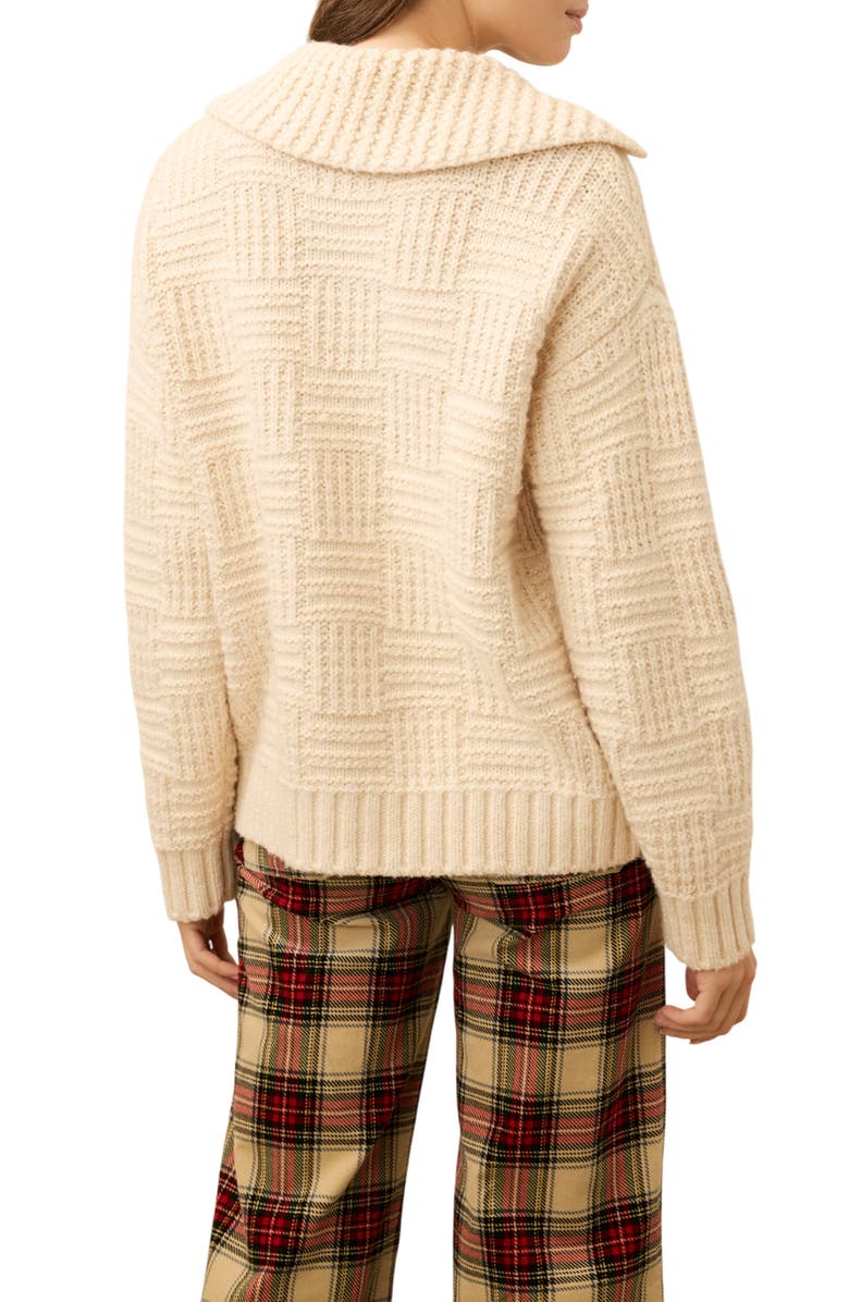 Faherty Heirloom Organic Cotton Blend Cardigan, Alternate, color, Cream