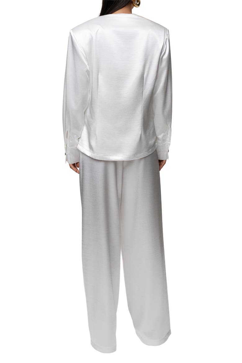 Statement Satin Drape Top, Alternate, color, WHITE