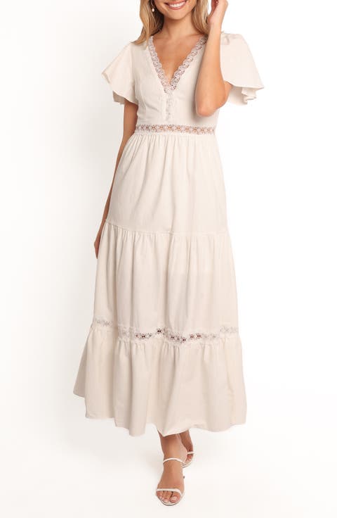 Minny Flutter Sleeve Cotton Maxi Dress