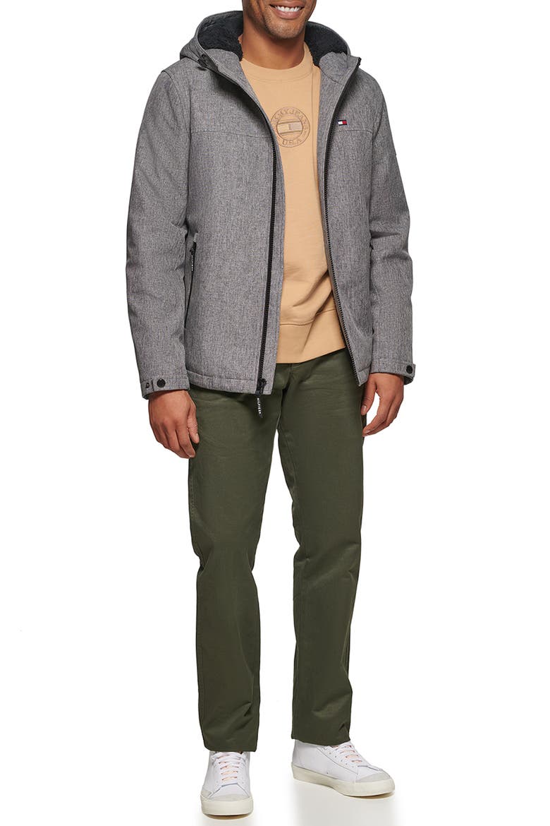 Soft Shell Hooded Jacket, Main, color, HTHR GREY