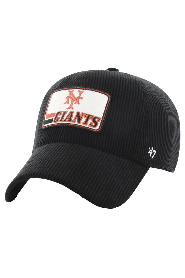Men's '47 Black San Francisco Giants Wax Pack Collection Corduroy Clean Up Adjustable Hat, Main, color, Black