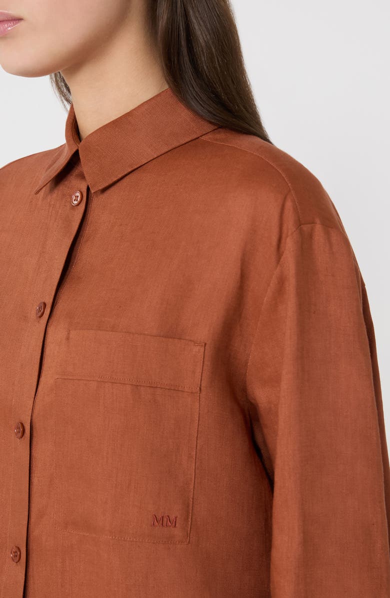 MM by Max Mara Linen Shirt, Alternate, color, Rust