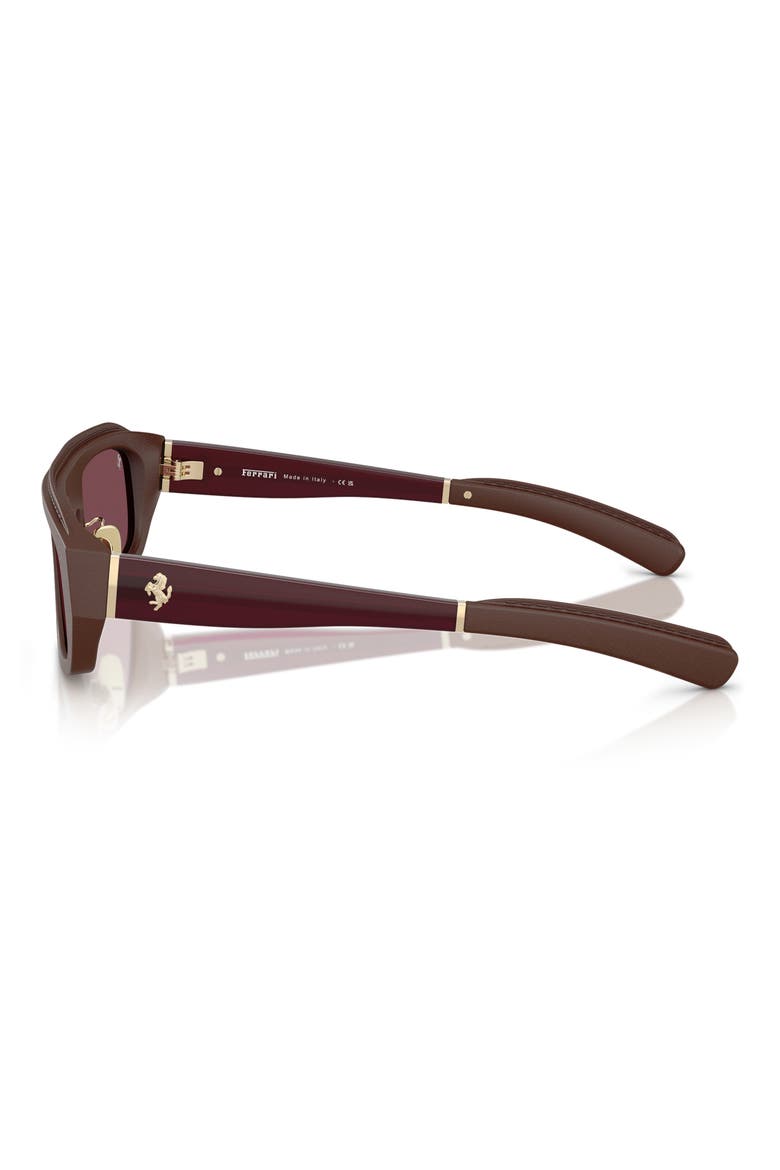 52mm Pillow Sunglasses, Alternate, color, BROWN / BORDEAUX