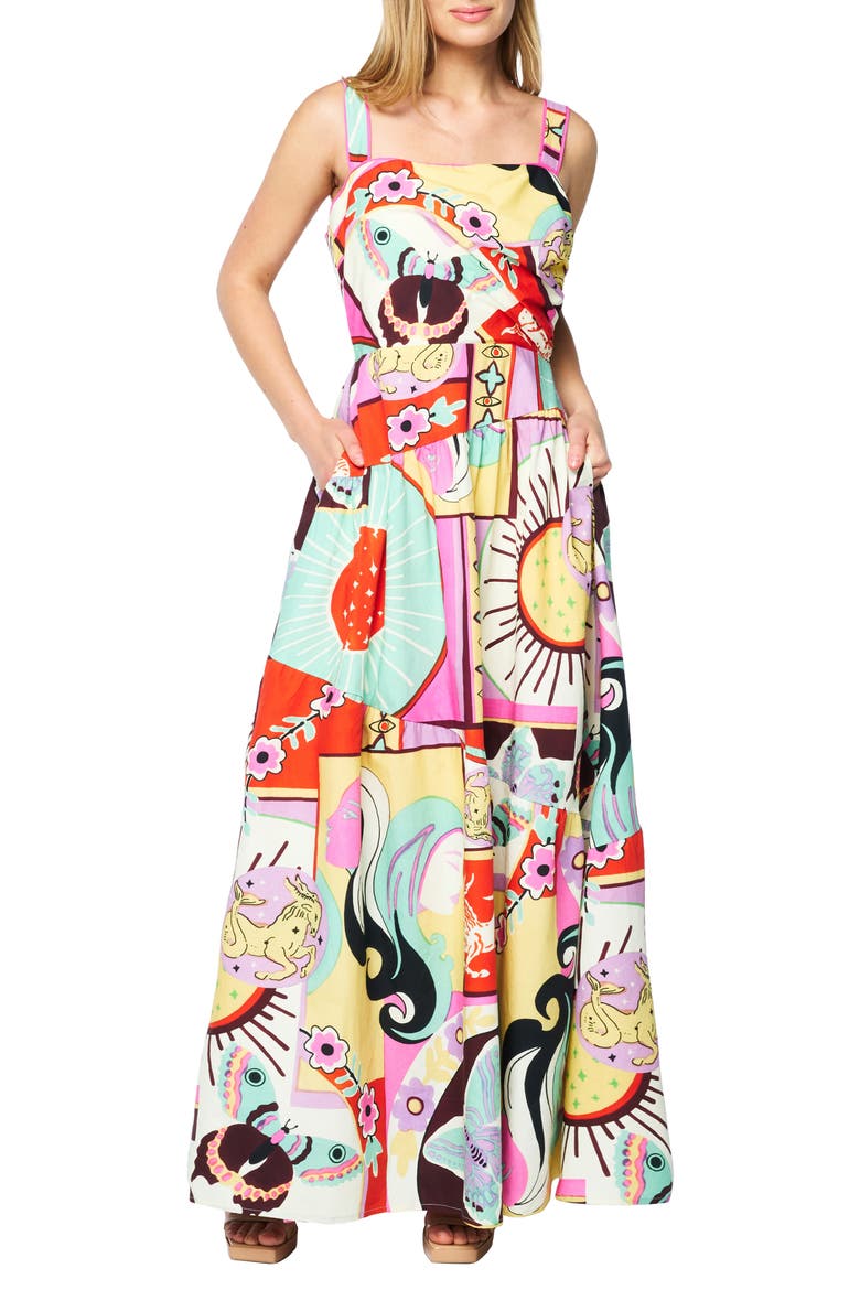 Lillias Cotton Maxi Sundress, Main, color, PINK MULTI