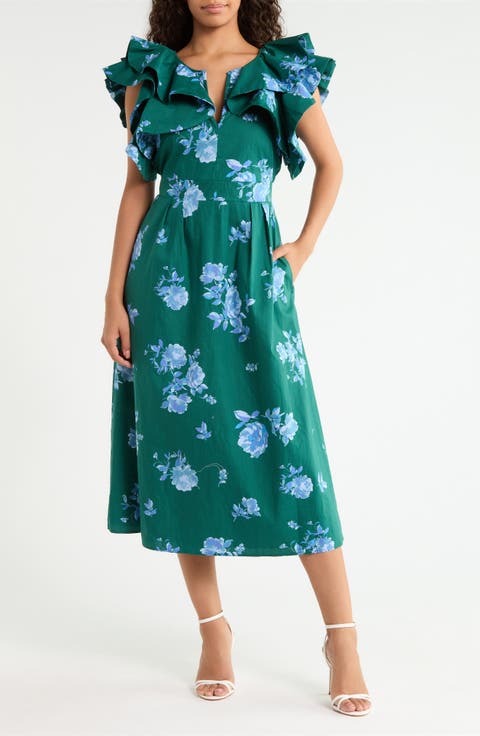 Santana Floral Tie Back Cotton Dress