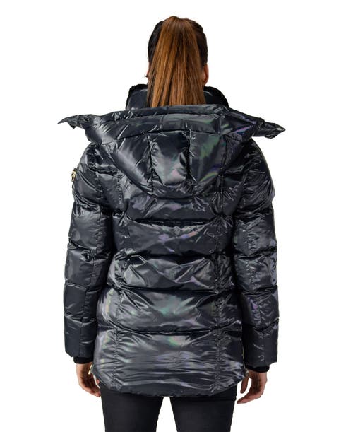 Woodpecker Bumnester 3/4 Length Quilted Coat In Black