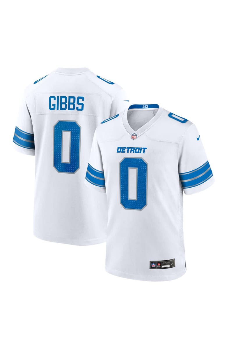 Nike Men's Nike Jahmyr Gibbs White Detroit Lions Game Player Jersey, Main, color, White