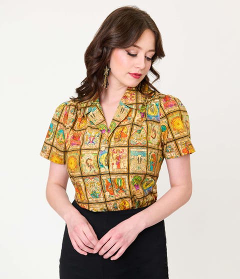 1940s Notched Collar Blouse