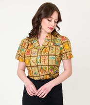 Unique Vintage 1940s Notched Collar Blouse