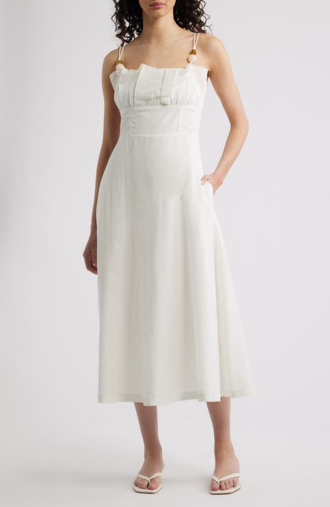 Monique Sleeveless Cotton & Linen Midi Dress