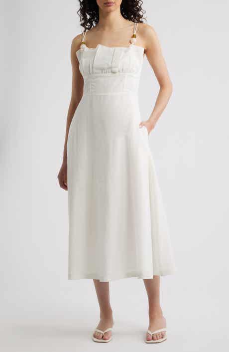 Monique Sleeveless Cotton & Linen Midi Dress