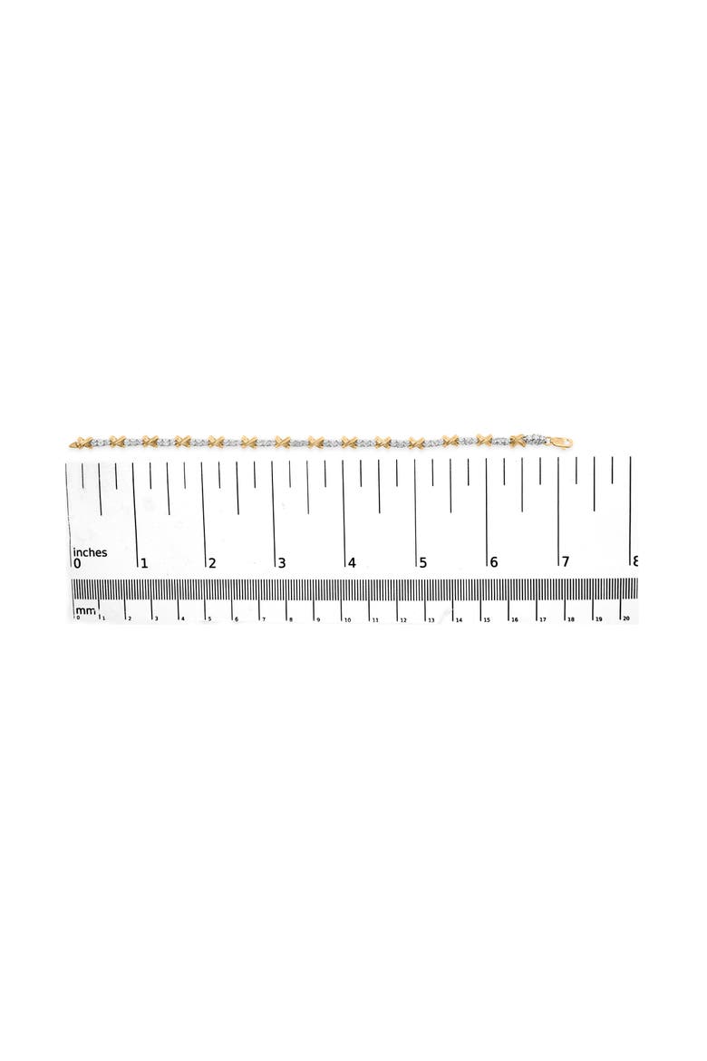 10K Two-Tone Gold 1.00 Cttw Diamond X-Link Link Bracelet, Alternate, color, Yellow Gold